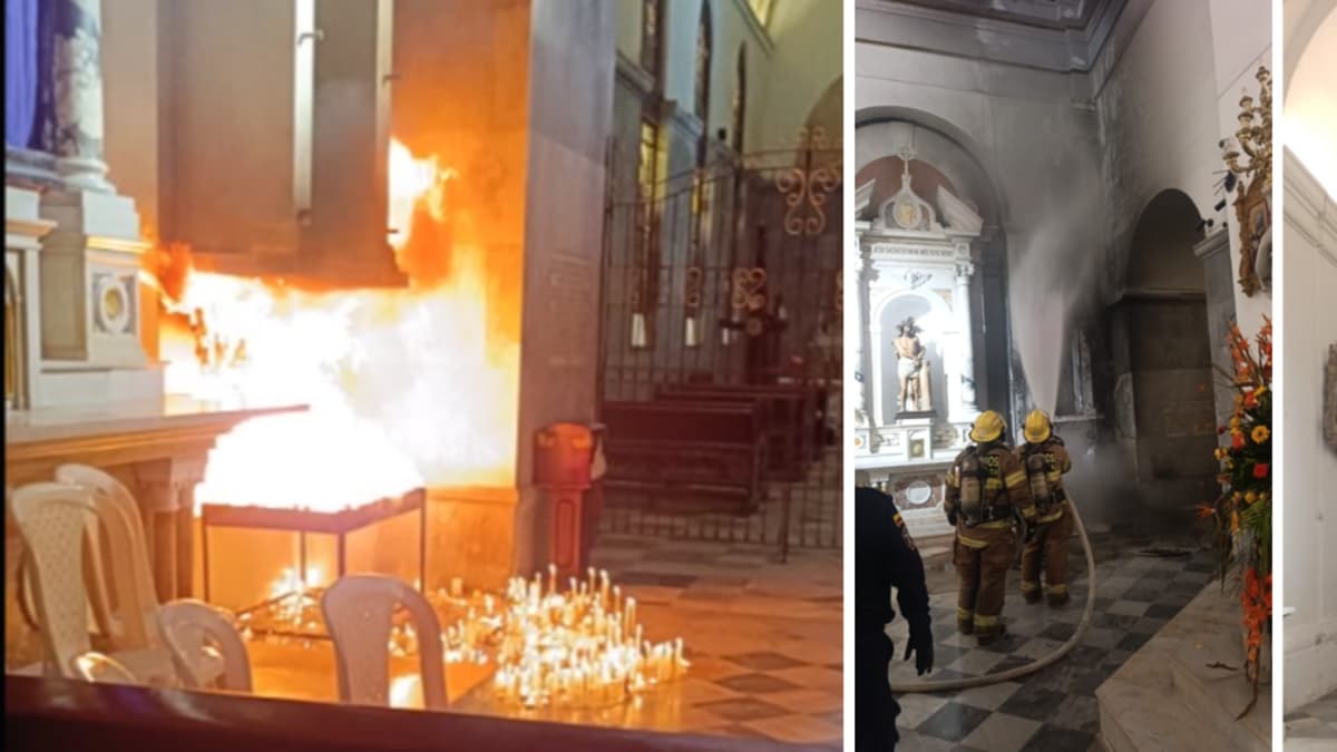 Incendio por sobrecarga de velas en Catedral de Santa Marta durante Jueves Santo