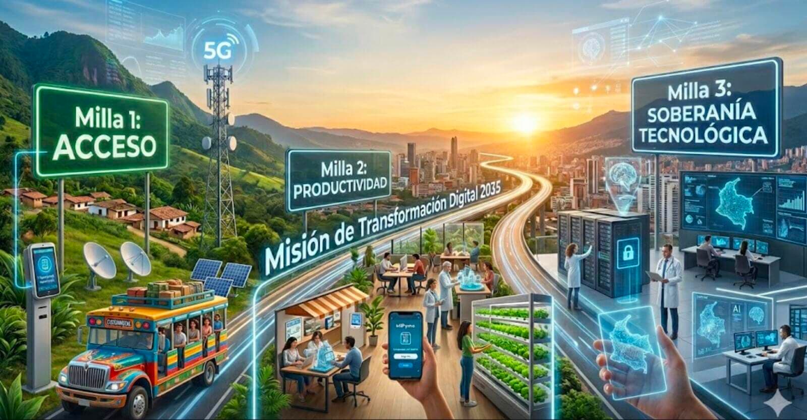 Colombia lanza su plan para ser una "Sociedad 5.0": conectividad, habilidades digitales y soberanía tecnológica hasta 2035