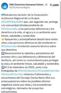 ONU respalda a CorpoGuajira por frenar proyecto minero en Cañaverales