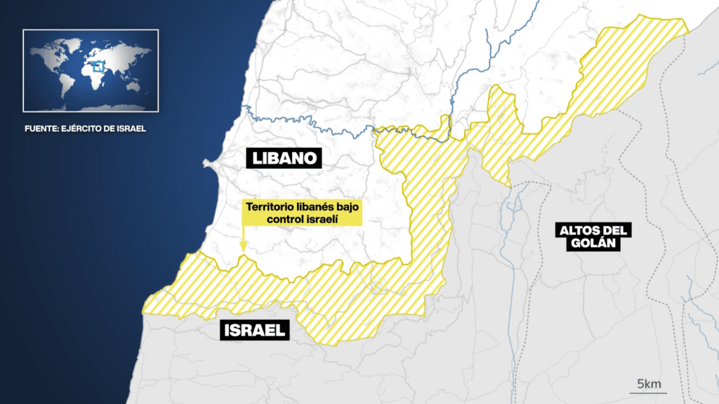 Israel establece "línea amarilla" en Líbano: 50 pueblos bajo control militar y más de un millón de desplazados