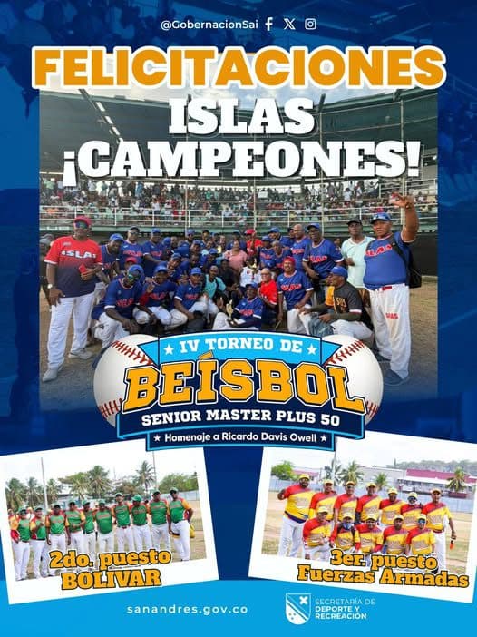Islas se lleva el título invicto del Torneo Senior Máster Plus 50 de Béisbol