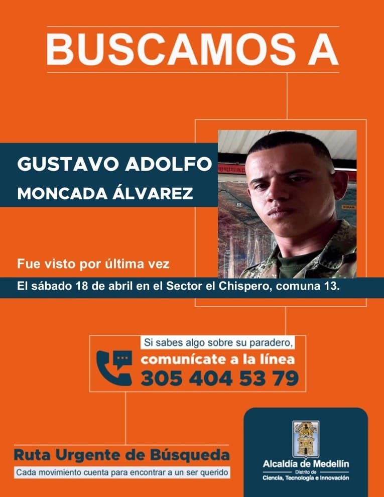 Desaparecido en Medellín: buscan a Gustavo Adolfo Moncada desde el 18 de abril