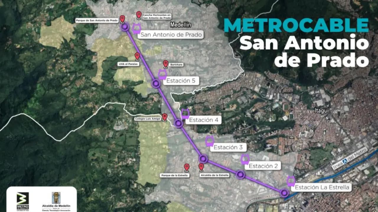 Medellín tendrá su metrocable más largo: conectará San Antonio de Prado con La Estrella en 20 minutos