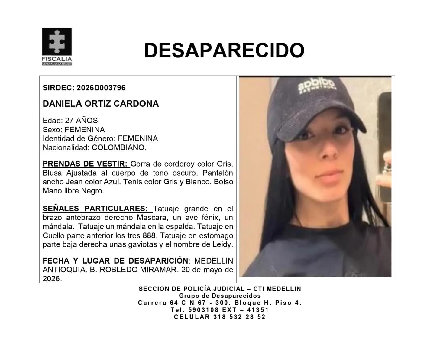 Daniela Ortiz lleva desaparecida desde mayo en Medellín: ayuda a encontrarla