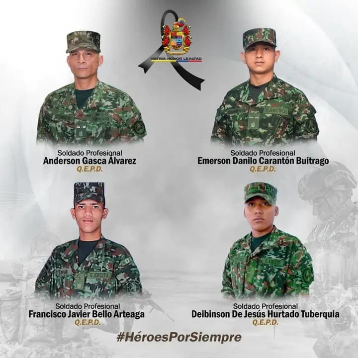 Ataque terrorista en Guaviare deja cuatro soldados muertos y tres heridos