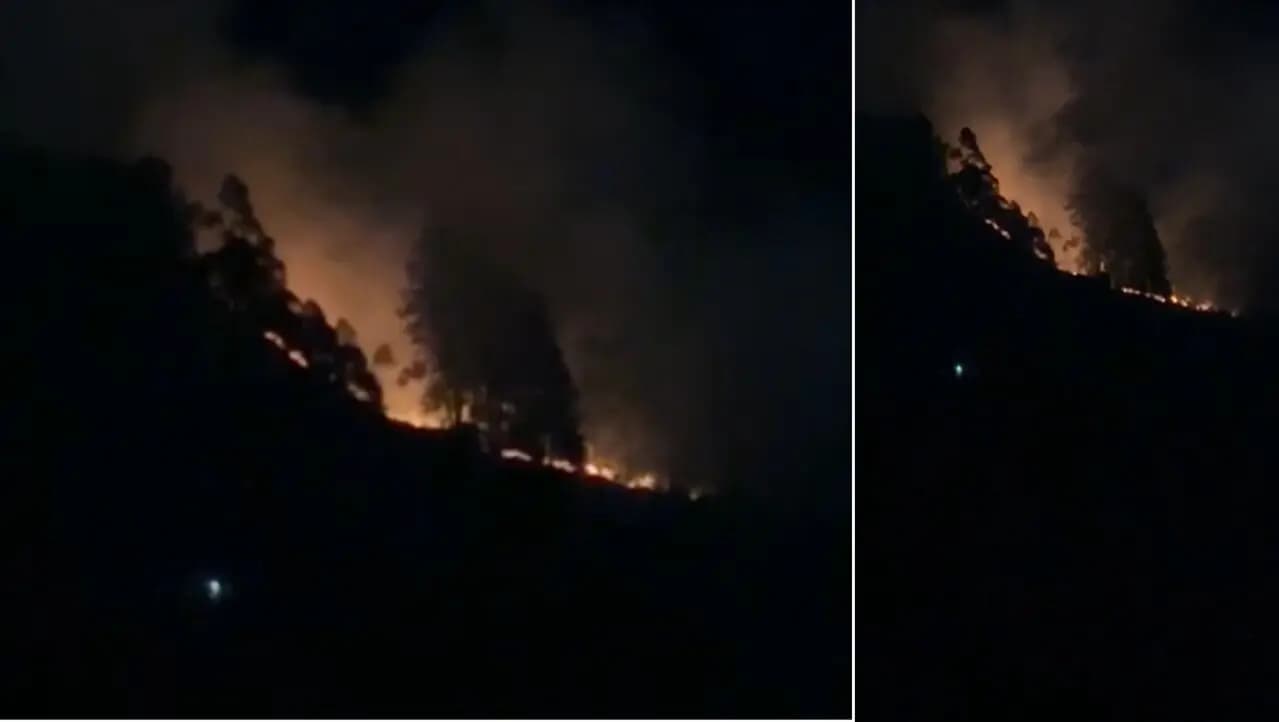 Incendio forestal de gran magnitud consume la montaña entre Bello y la vía a San Félix