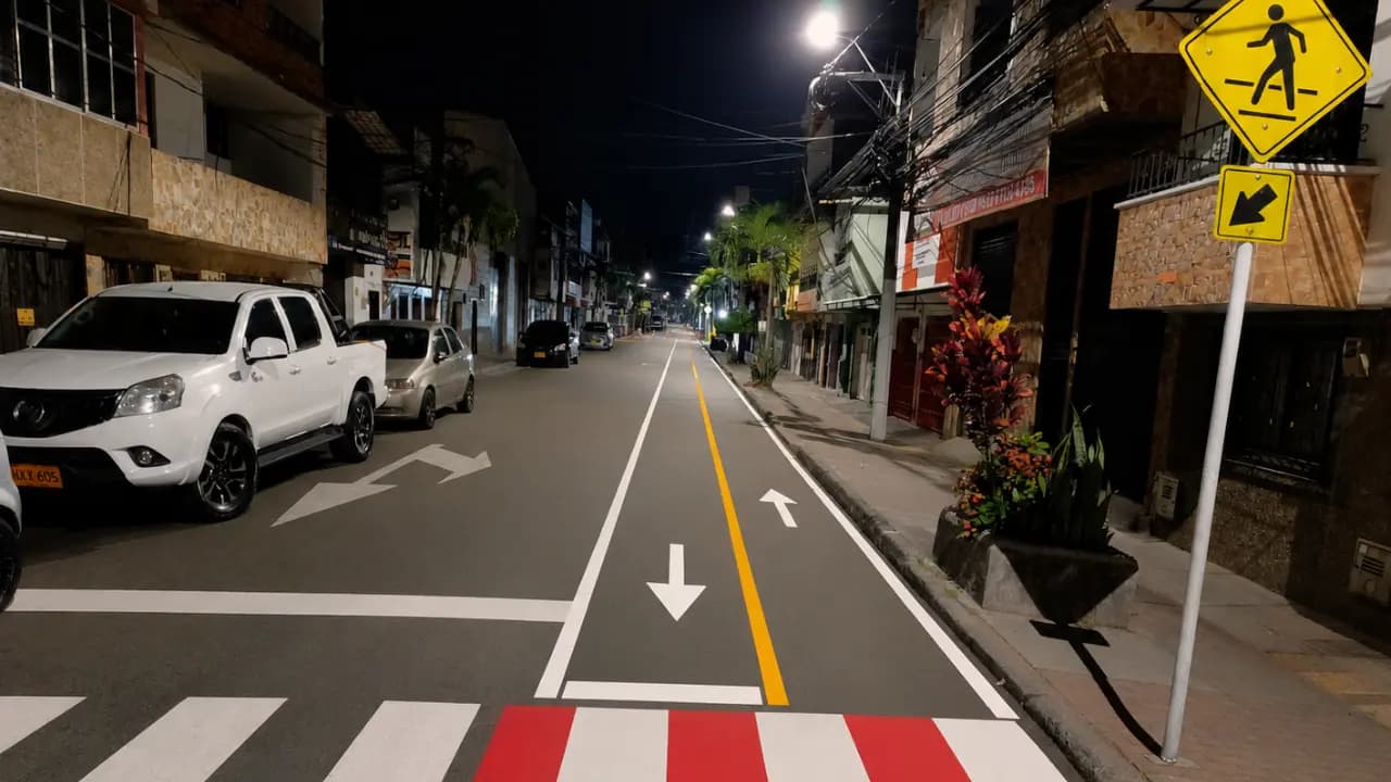 Bello avanza en obras de seguridad vial para proteger a peatones y ciclistas