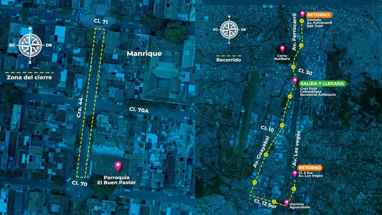 Medellín cierra vías este fin de semana: Tangovía y Carrera del Siglo generan restricciones de tráfico