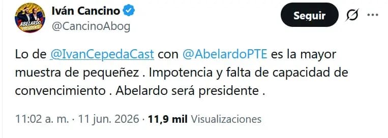 "Pequeñez e impotencia": abogado arremete contra Cepeda a días de la segunda vuelta