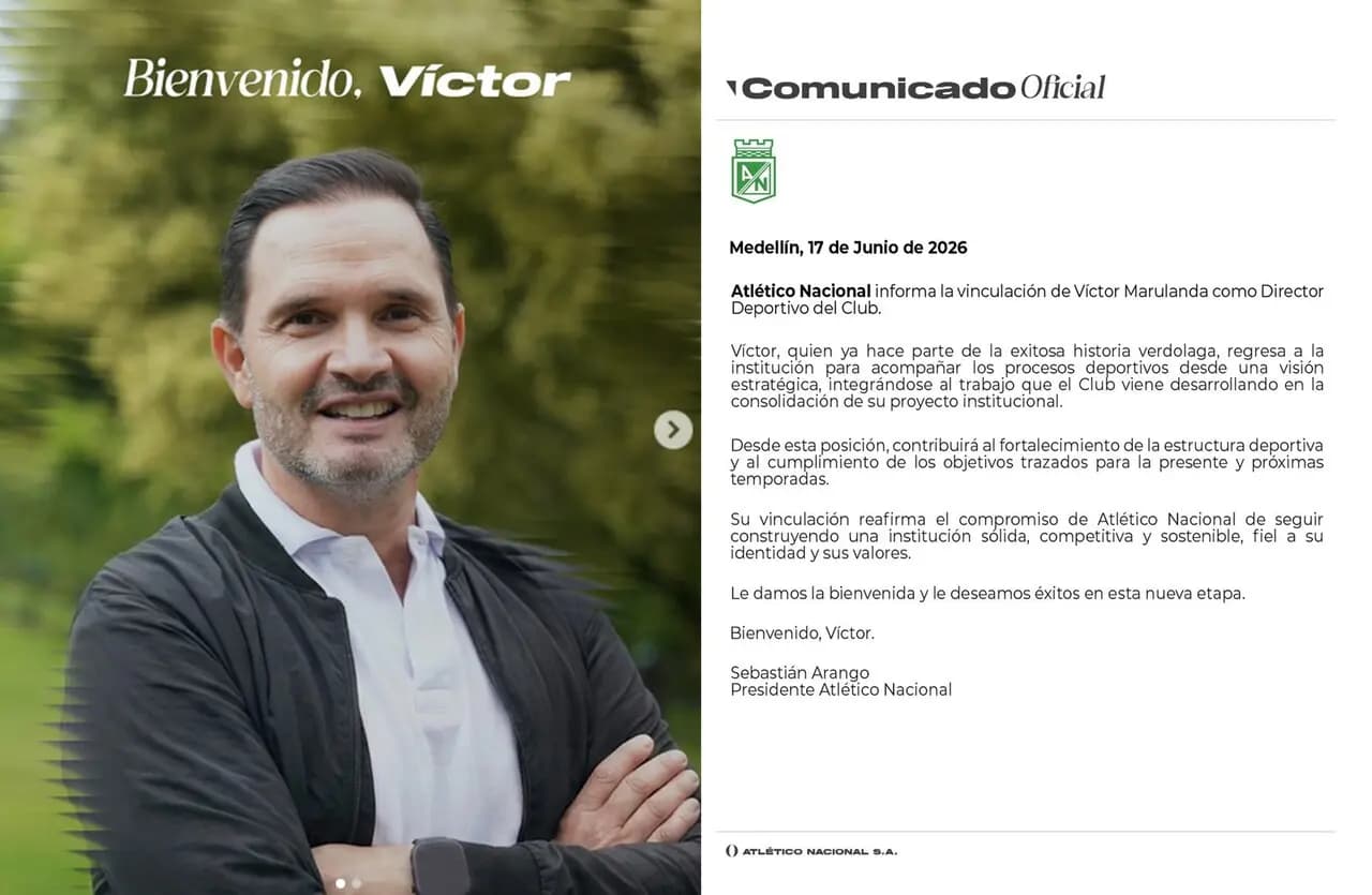 Víctor Marulanda regresa a Nacional como Director Deportivo