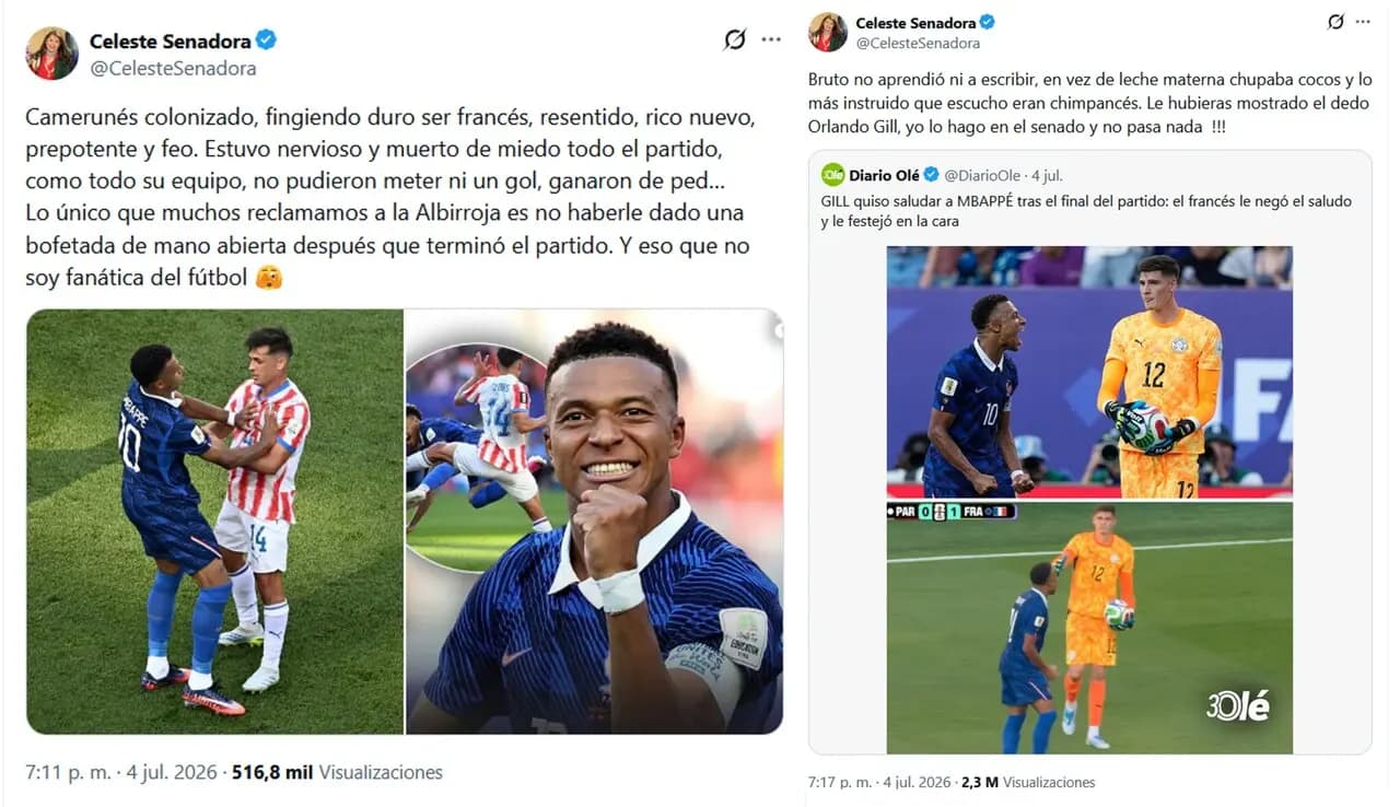 Francia demandará a senadora paraguaya por insultos racistas contra Mbappé