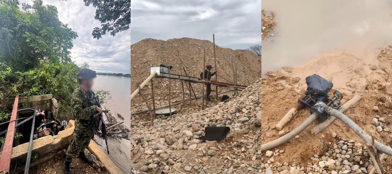 Ejército desmanteló operación de minería ilegal del Clan del Golfo en Puerto Triunfo