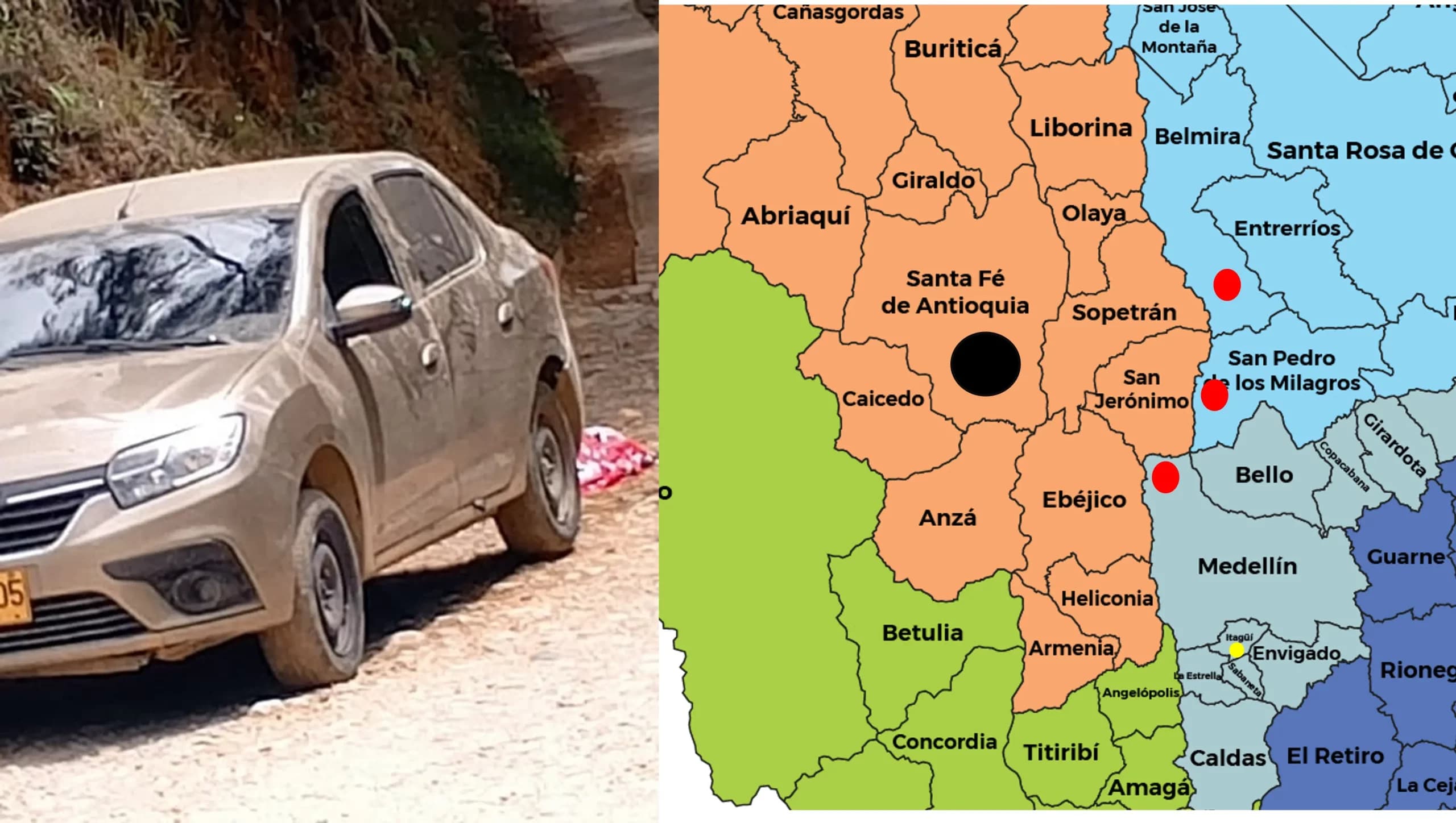 Tres hombres de Itagüí desaparecieron en Santa Fe y aparecieron asesinados en tres municipios distintos