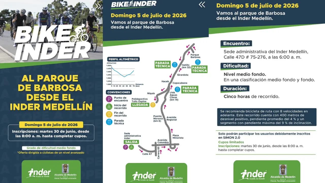 Bike Inder abre inscripciones para segunda rodada hacia Barbosa este domingo