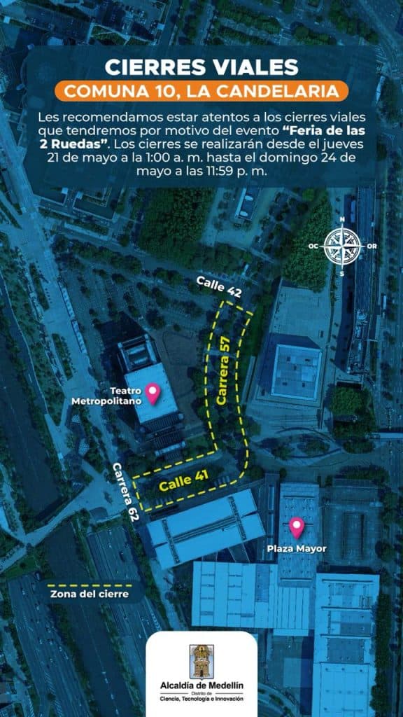 Medellín cierra varias vías este fin de semana por eventos culturales y deportivos