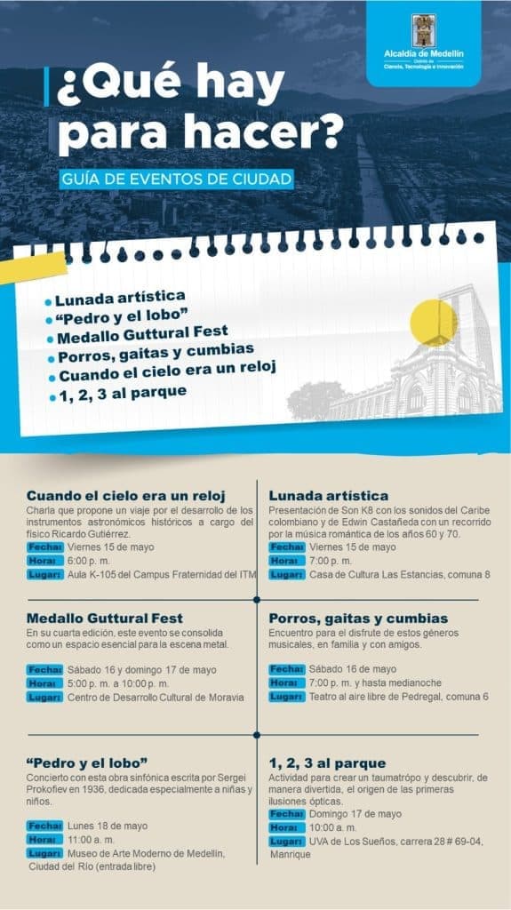 Medellín se llena de música, arte y cultura este fin de semana: conozca todos los planes