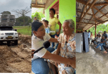 A pesar del camino difícil, lideresa llevó ayudas a familias inundadas en Las Palomas