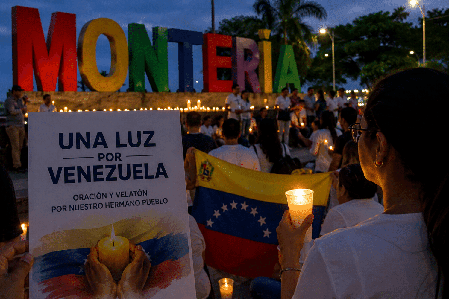 Montería se ilumina este domingo por las víctimas del terremoto en Venezuela