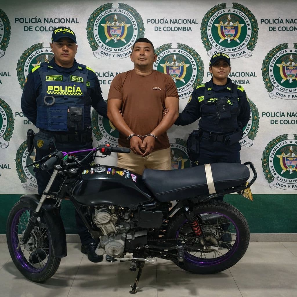 Capturan en San Juan del César a hombre que conducía motocicleta hurtada