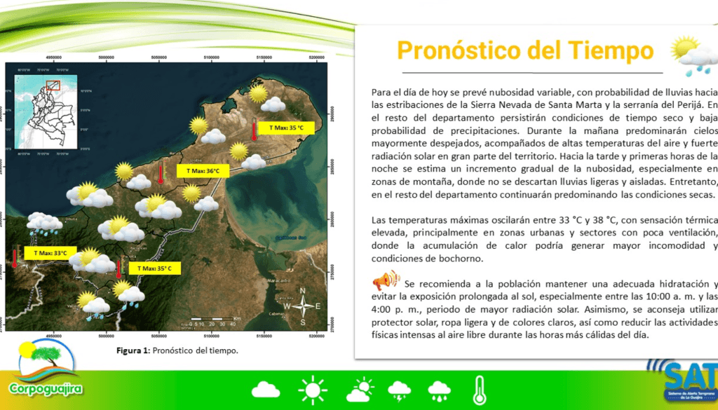 Guajira se prepara para día de intenso calor con lluvias solo en zonas de montaña