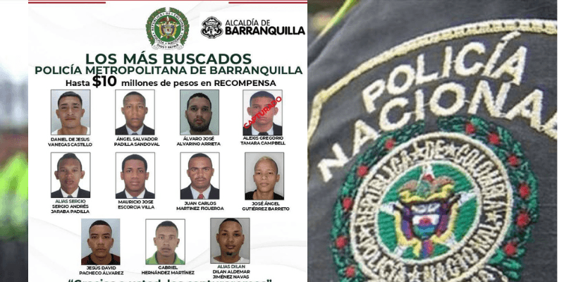 Barranquilla lanza cartel de 11 delincuentes vinculados a 42 homicidios con recompensas de hasta 10 millones