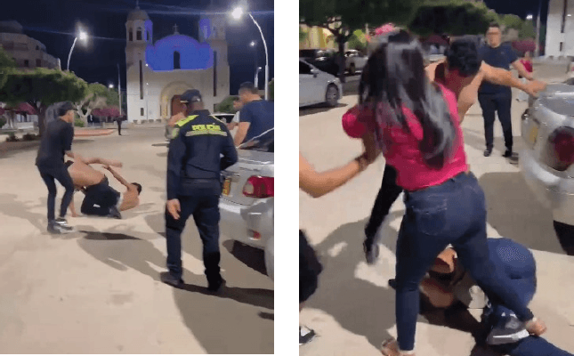 Violenta pelea entre jóvenes convulsiona la plaza principal de San Juan del Cesar