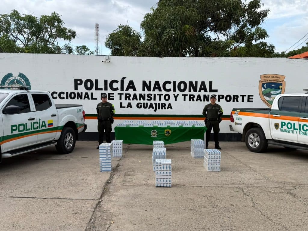 Policía incauta 75 mil cigarrillos de contrabando por 100 millones de pesos en La Guajira