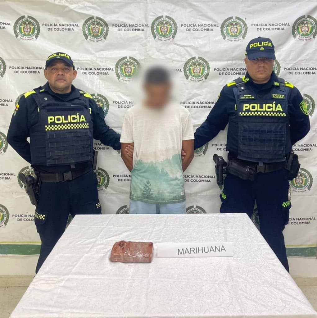 Policía captura a hombre con medio kilo de marihuana en Fonseca, La Guajira