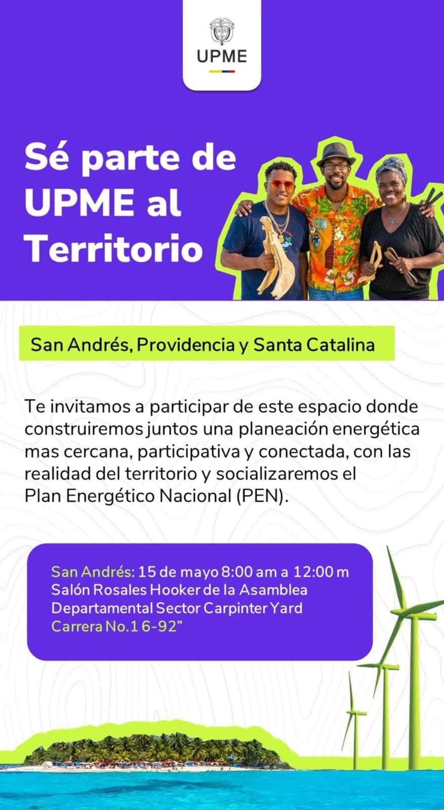 San Andrés recibirá la UPME para diseñar el futuro energético de las islas